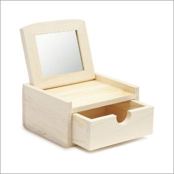 Wooden Jewelry Box With Mirror - Finish: Coated