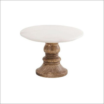 Marble Top Cake Stand With Wooden Base at Best Price in Sambhal