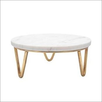 Marble Cake Stand With Metal Stand