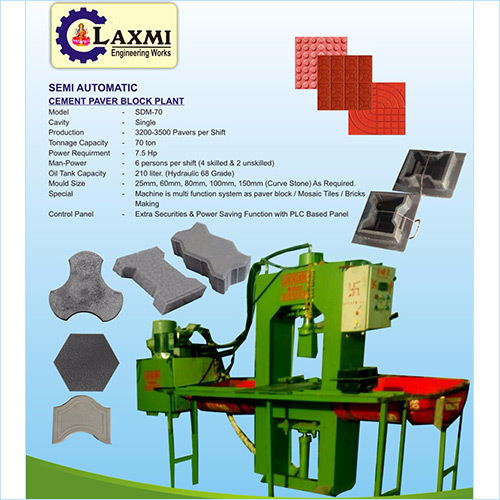 Semi Automatic Cement Paver Block Plznt