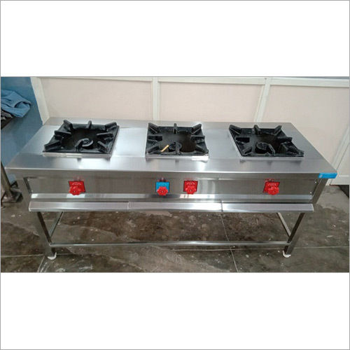 Commercial 3 Burner Indian Cooking Range