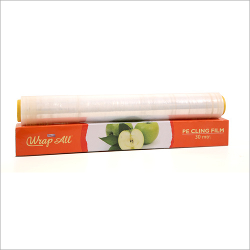 PE Cling Film - Soft Transparent 12-inch Roll , Multiple Extrusion for Food Preservation