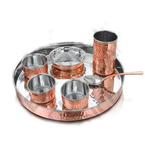 SS Copper Dinner Set