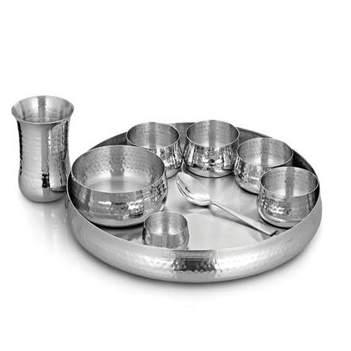 Stainless Steel hammered Sovereign Dinner Set of 9pcs