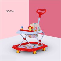 Adjustable Plastic Love Baby Walker - Color: All Color