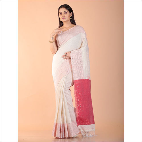 Off White Ladies Traditional Saree