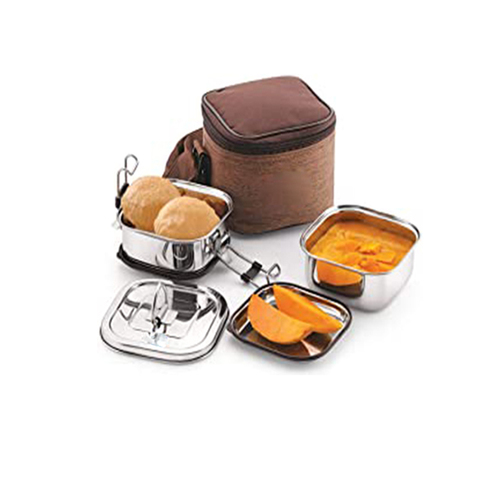 Square Leak Proof Tiffin With Bag By KING INTERNATIONAL