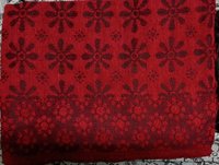 Cotton Shawls - 70x70 Inches, Red Floral Design | Soft Cotton Material, Plain Weave, Machine Washable