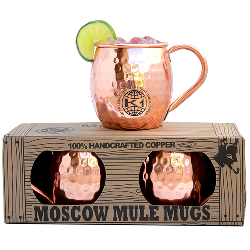 3 Copper Round Hammered Mule Mug