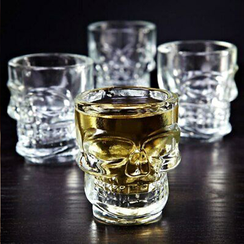Crystal Skull Face Design Shot Glass Set