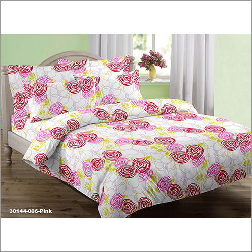 Pink Printed Bed Cover