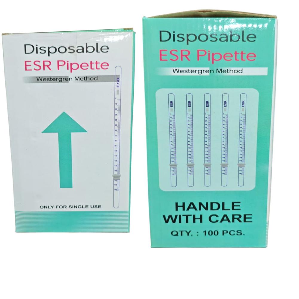 ESR Pipette Disposable - 230 mm Length, Disposable Rubber Material | Ideal for Laboratory Uses