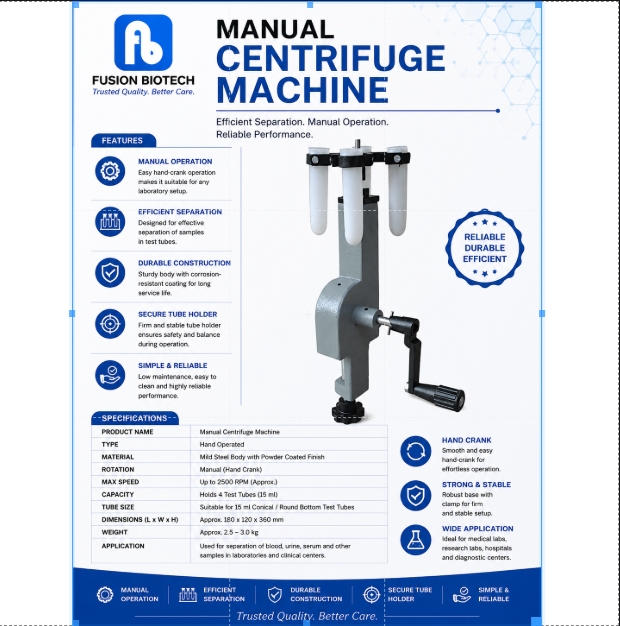 4 Tube Manual Centrifuge Machine