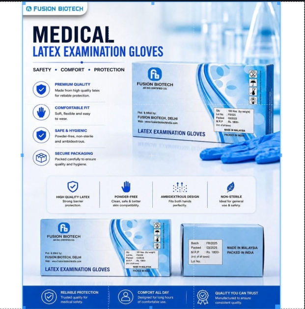 Latex Examination Gloves - Color: White