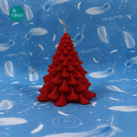 Xmastree: Scented Christmas Tree Candle - Handmade Soy Wax, 8.9x7.6x8.9cm, Red/white/green, 6-8 Hours Burning Time, Fragrance: Fireside Night, Mint Mojito, Sage & Sea Salt
