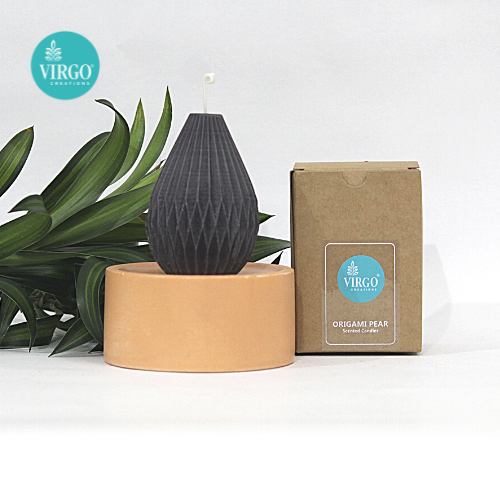 Origami Pear Grey-Dark & Stormy Decorative Candles