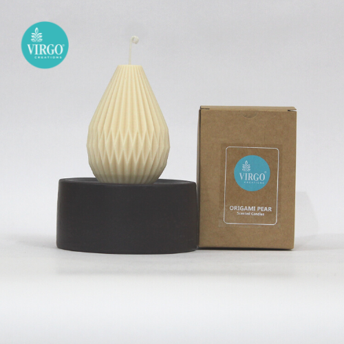 Origami Pear Off White Vanilla Decorative Candles