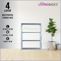 Stainless Steel 4-layer Multifunctional Storage Rack - 66x29.2x86.4 Cm, Blue | Durable, Eco-friendly, Water Resistant, Adjustable Storage Solution