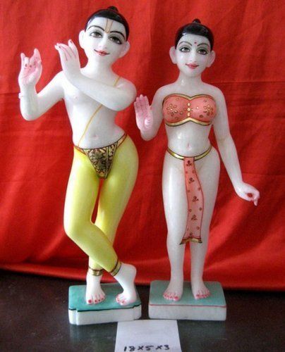 Marble Iskcon Radha Krishna Statue