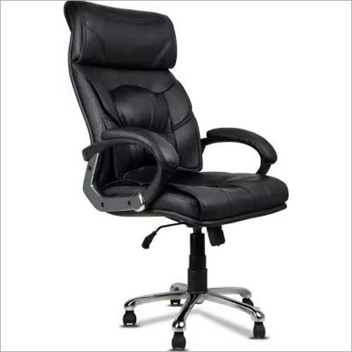 Black Leather Mid Back Office Chair