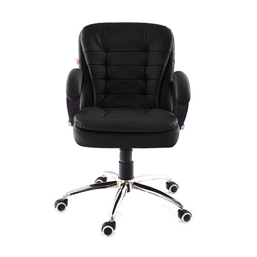 Black Button Mid Back Office Chair