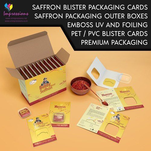 Saffron Blister Packaging Cards