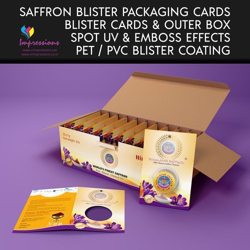 Saffron Blister Packaging Cards