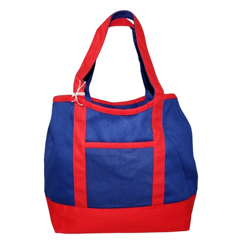 12 OZ Dyed Red Blue Combination Canvas Bag
