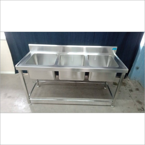 Industrial 3 Sink Plate Wash Unit