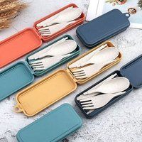 Folding Storage Box With Chopsticks, Fork, Spoon, Knife Set