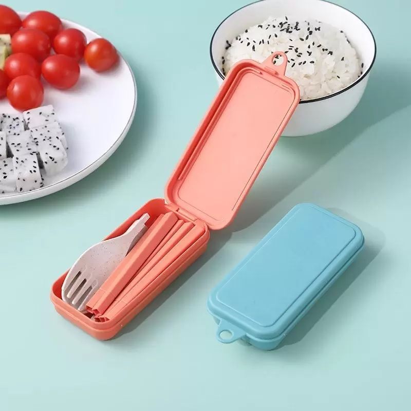 Folding Storage Box With Chopsticks, Fork, Spoon, Knife Set