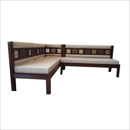Wood Corner Sofa With Back Cushion By D. M. EXPORTERS
