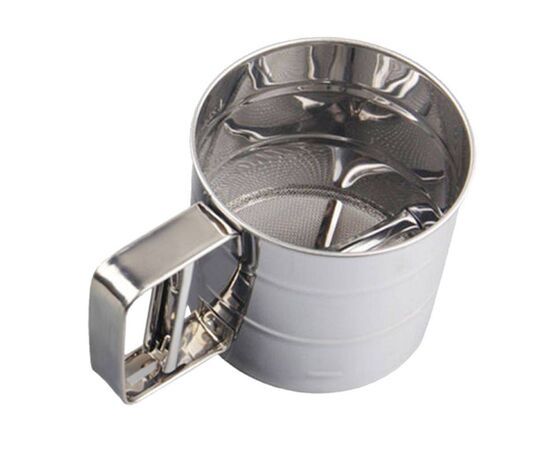 Stainless Steel Flour Strainer, Manual Flour Shifter With Handle