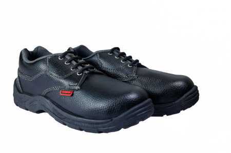 Marble Synthetic Leather Safety Shoe - Color: Black