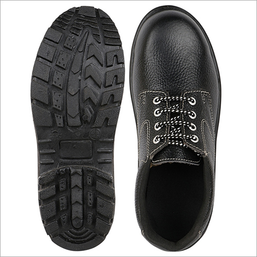 Black Genuine Leather Pvc Safety Shoe