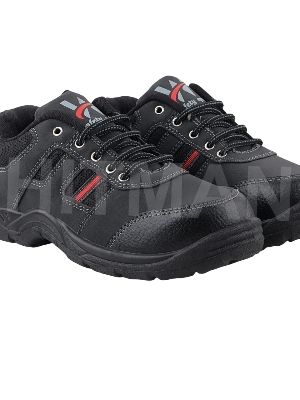 Sporty Lite Leather Safety Shoe - Color: Black