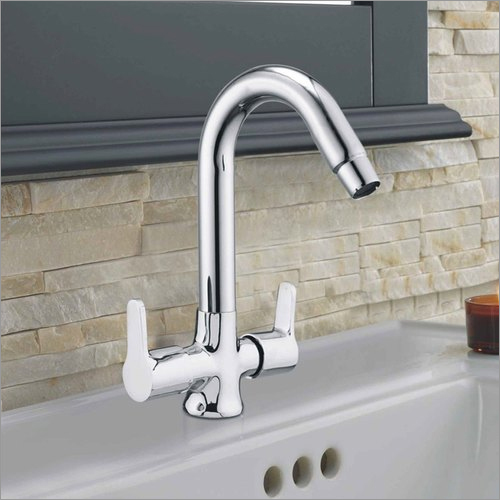 SS Center Hole Basin Mixer - Stainless Steel, Chrome Finish, 150mm Spout Height, Twin Handles | Easy Installation, Water Saving, Precise Control, Durable Material