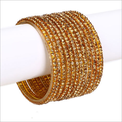 Ladies Golden Glass Bangle