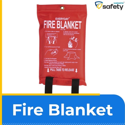 Fire Blanket - Glass Fiber, 1.0m x 1.0m to 1.8m x 1.8m Sizes, Multicolor, EN1869:1997 & AS/NZS 3504:2006 Certified, Durable, Heat Resistant, Easy to Use
