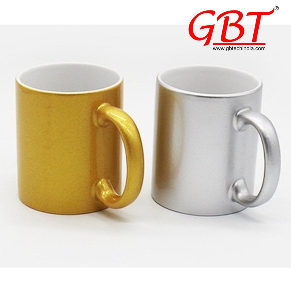Ceramic Golden And Silver Mug