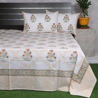 Hand block printed cotton bedsheets