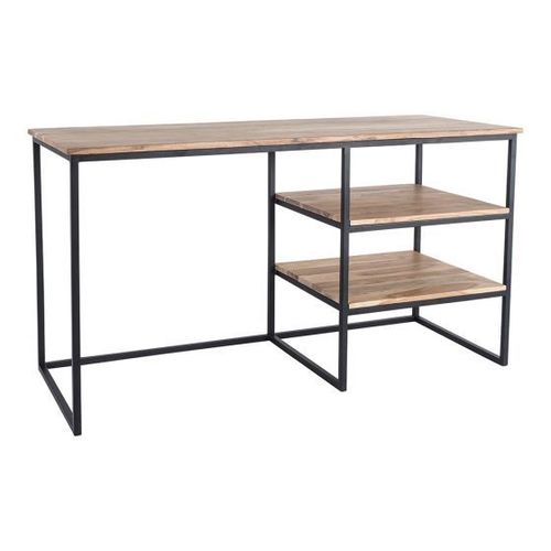 Industrial Iron  Wood Desk With Shelves