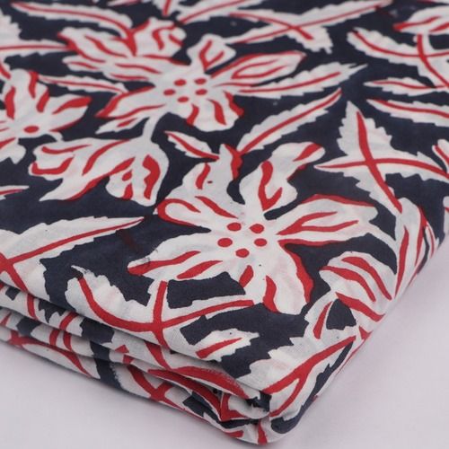 hand block printed cotton fabric