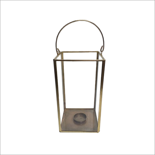 Rectangular Clear Brass Glass Lantern