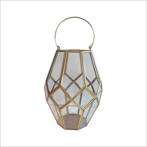 Home Decor Brass Glass Lantern
