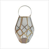 Home Decor Brass Glass Lantern
