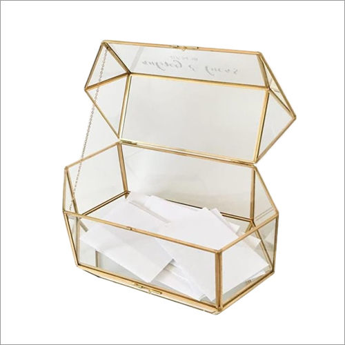 Modern Brass Glass Jewellery Box