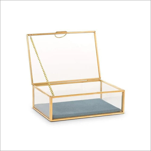 Clear Brass Glass Jewellery Box