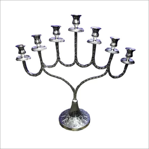 Antique Aluminium Candle Holder