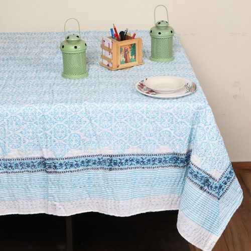 KANTHA BLOCK PRINTED COTTON TABLE COVER